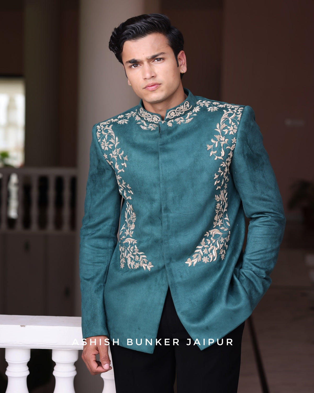Emerald Green Bandhgala