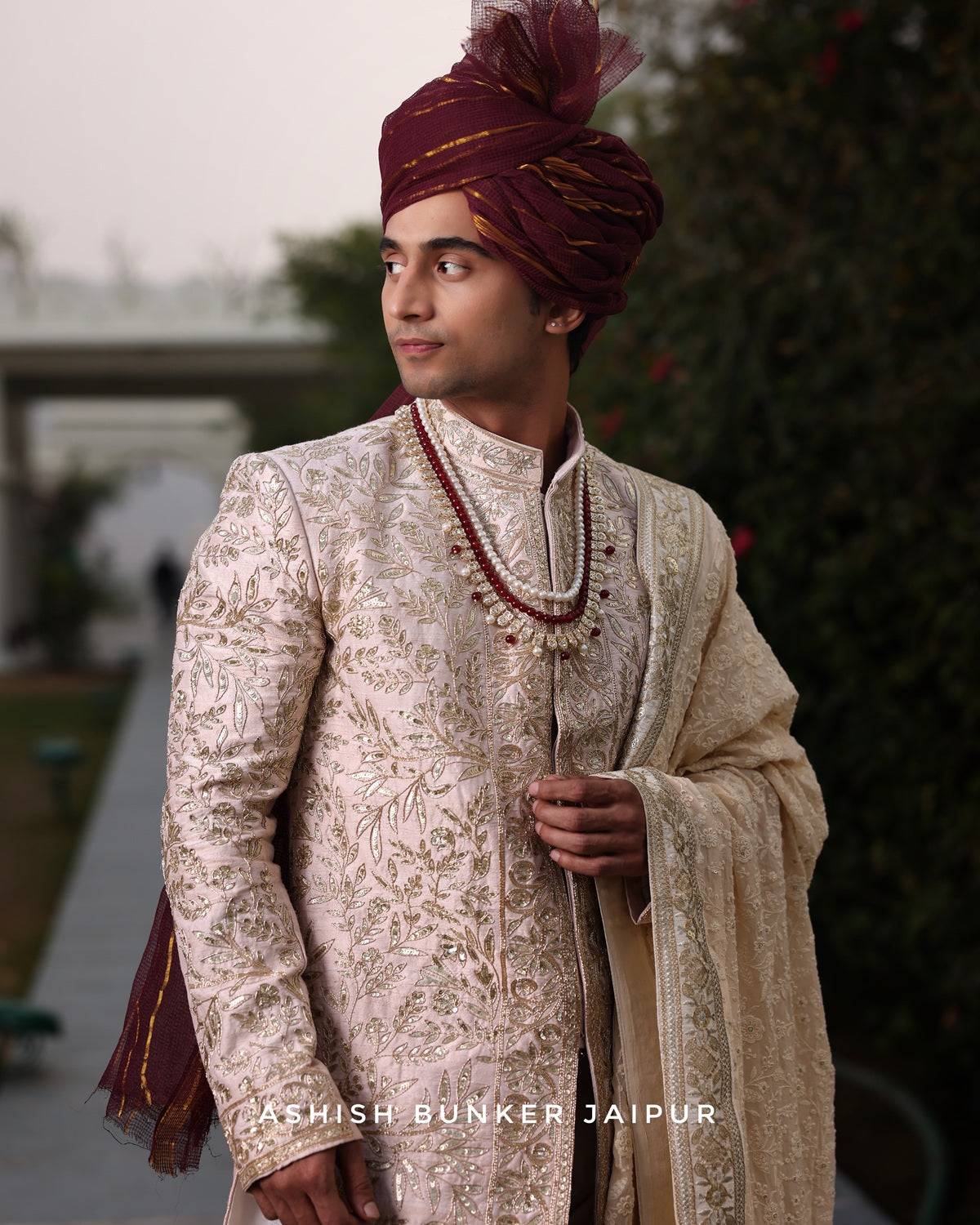 Golden Beige Sherwani