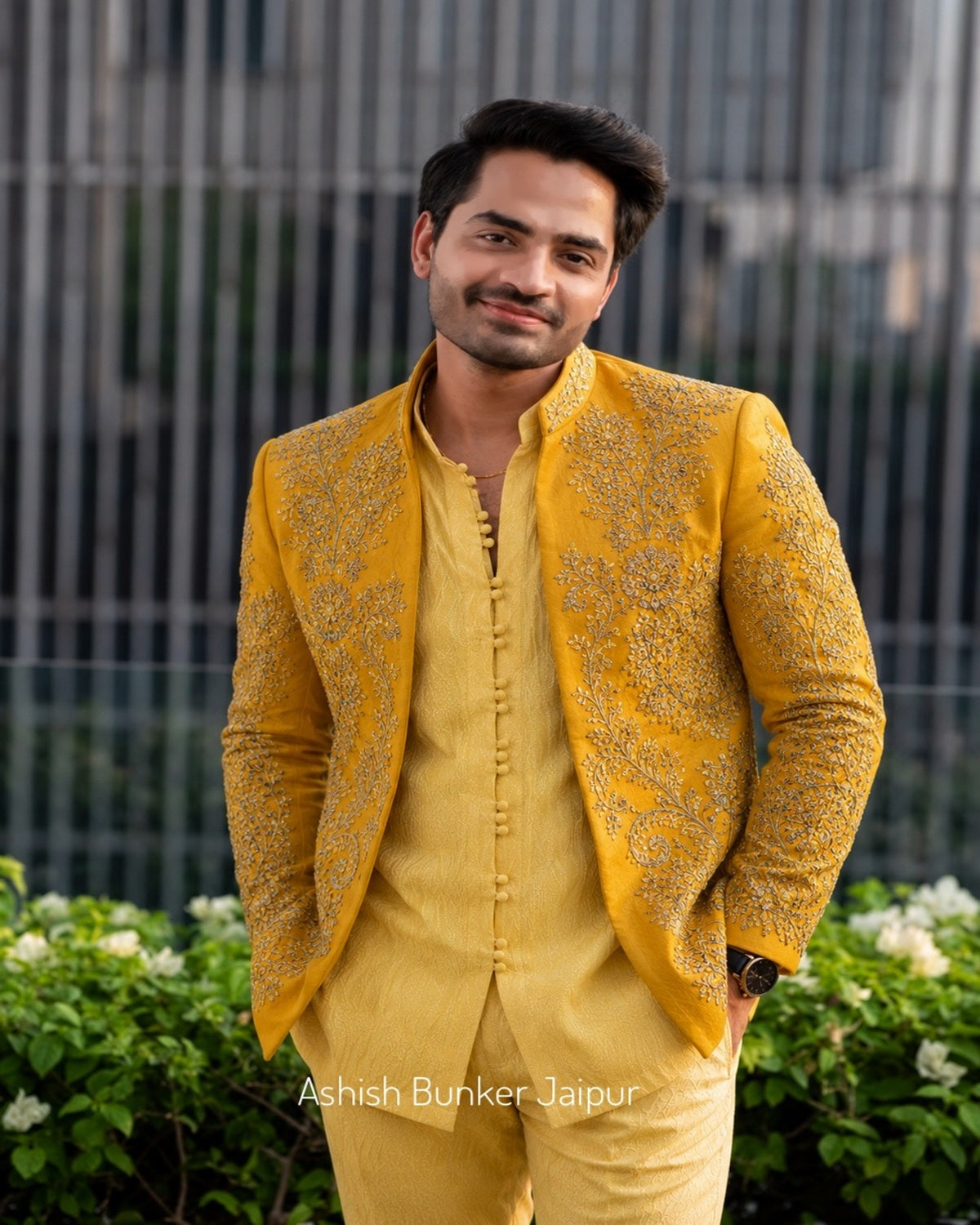 Zardozi embroidery kurta with Jacket