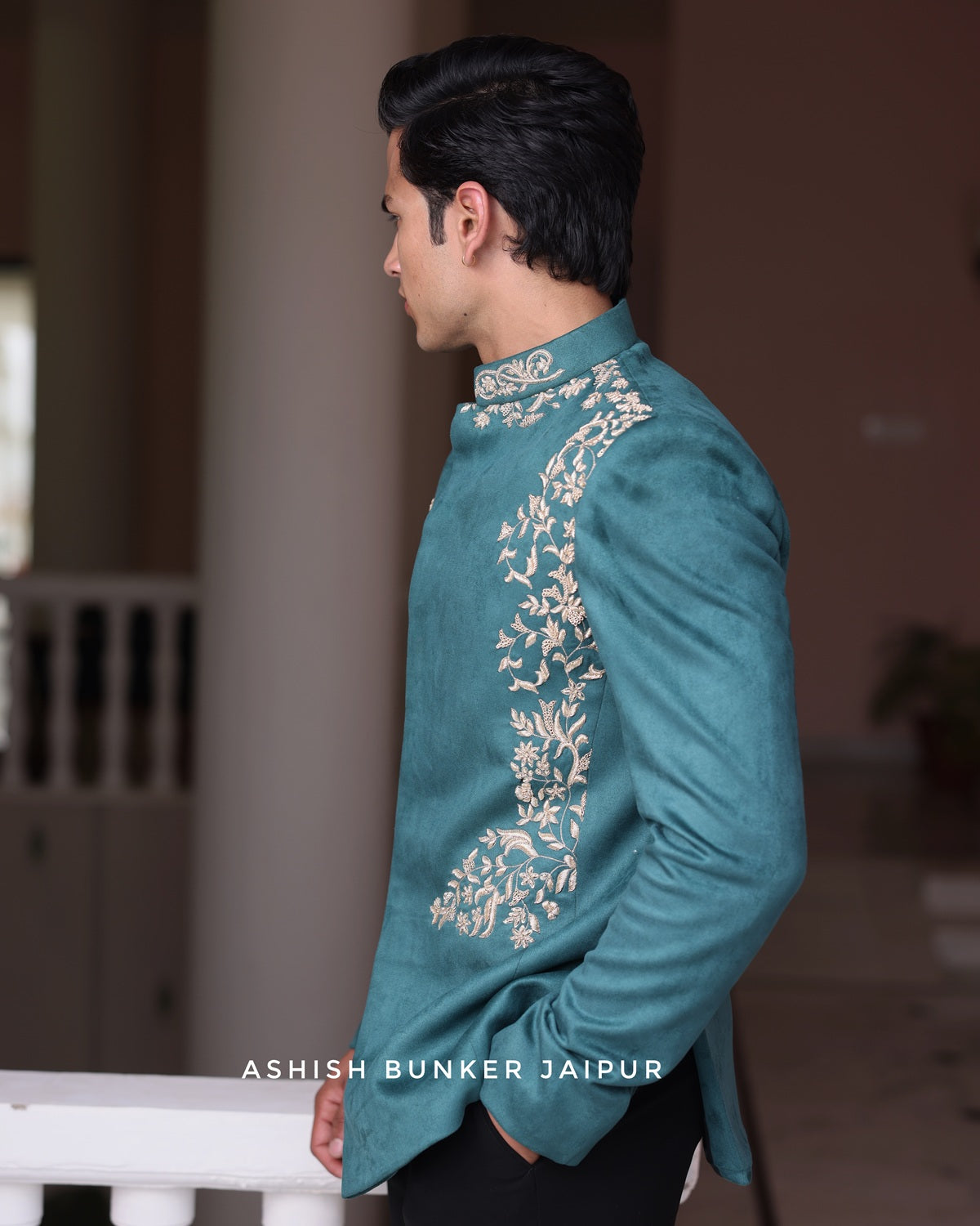 Emerald Green Bandhgala